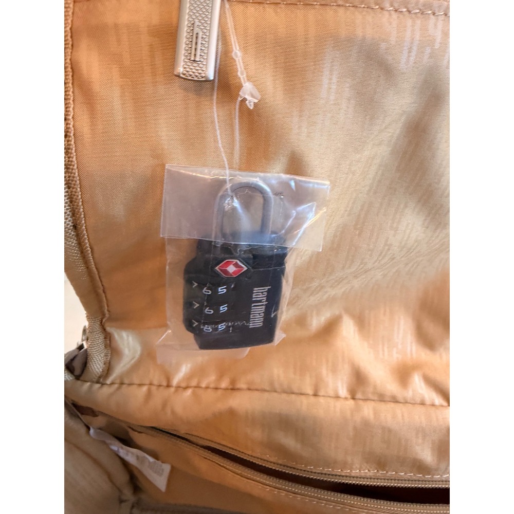 Hartmann Herringbone Weekender Duffel Bag USB Charging Brown Tan 21" Carry On - Picture 13 of 16